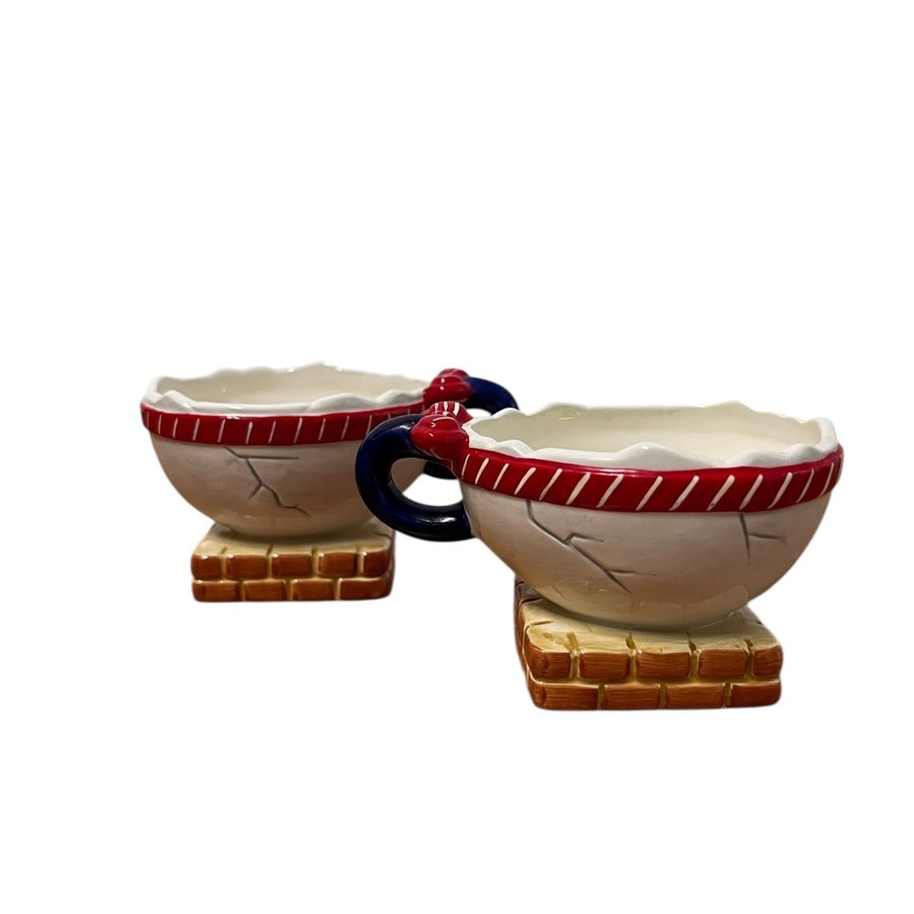 Department 56 Egg Cups Ceramic 3.5in x 2in Cottagecore Trinket Dish